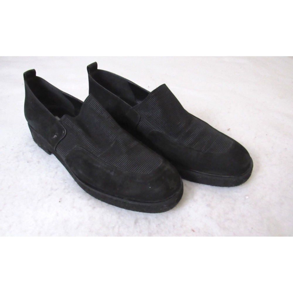 Donald Pliner Women's Loafers Slip On Shoes Black Suede Rubber Sole Size 7.5M